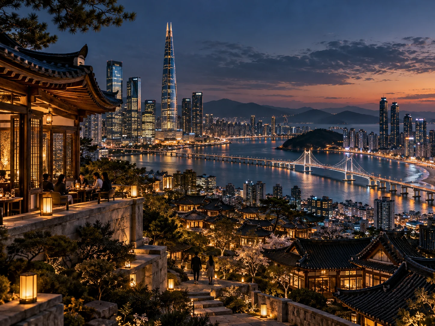 South Korea — city lights and cultural architecture
